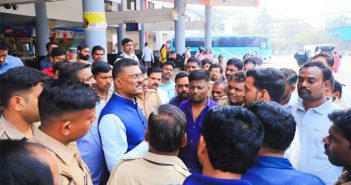 Pratap Sarnaik in action mode on the first day; Inspected Khopat bus station