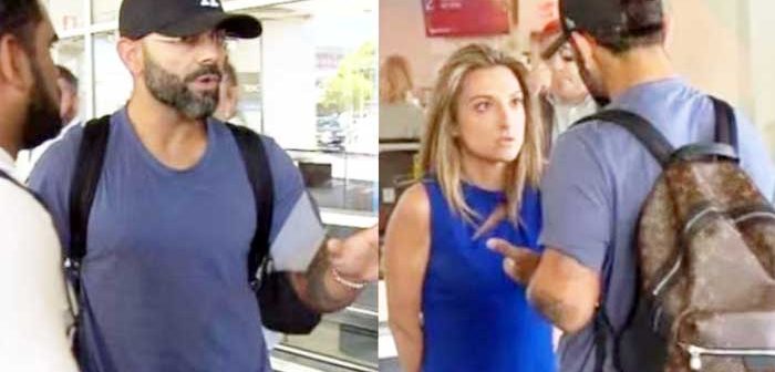 Virat Kohli has a heated argument with a woman at Melbourne Airport